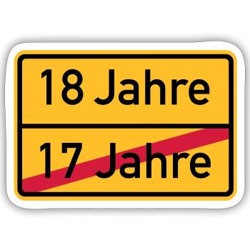18. Geburtstag - Sticker Größe S (10 x 10 cm) - Mattweiß - Vorne