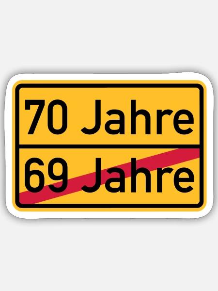70. Geburtstag - Sticker Größe S (10 x 10 cm) - Mattweiß
