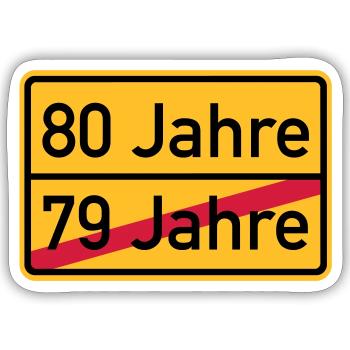 80. Geburtstag - Sticker Größe S (10 x 10 cm) - Mattweiß - Vorne