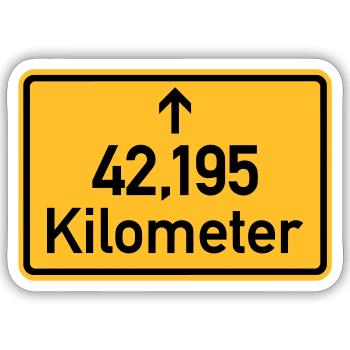 Marathon - Sticker taille S (10 x 10 cm) - blanc mat - Devant
