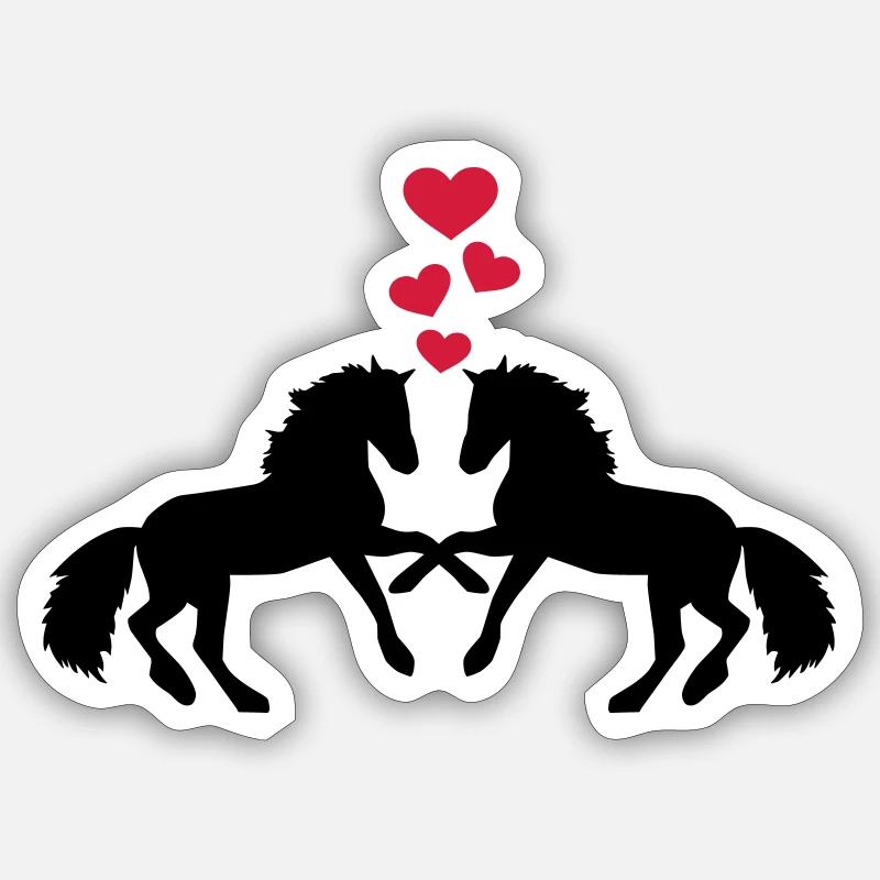 Pferd - Sticker Größe S (10 x 10 cm) - Mattweiß