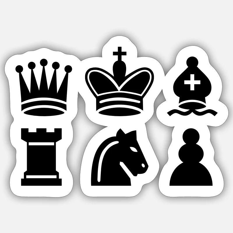 Chess - Sticker size S (10 x 10 cm) - white matte