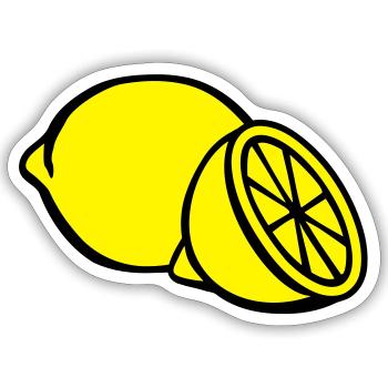 Zitrone - Sticker Größe S (10 x 10 cm) - Mattweiß - Vorne