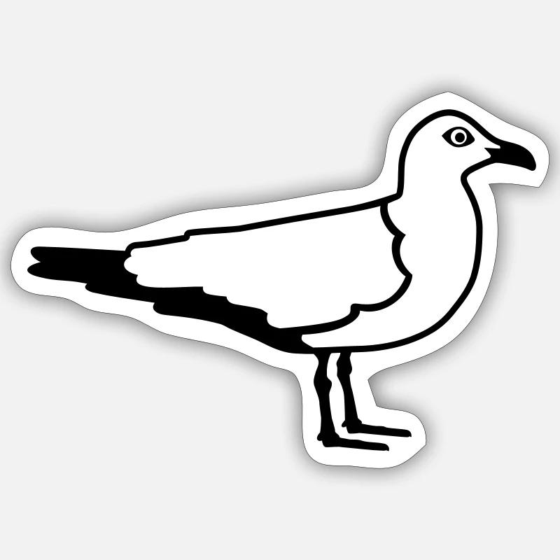 Möwe - Sticker Größe S (10 x 10 cm) - Mattweiß