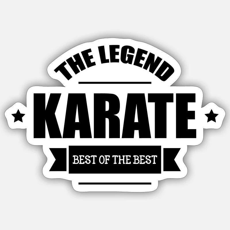 Karate The Legend - Sticker taille S (10 x 10 cm) - blanc mat