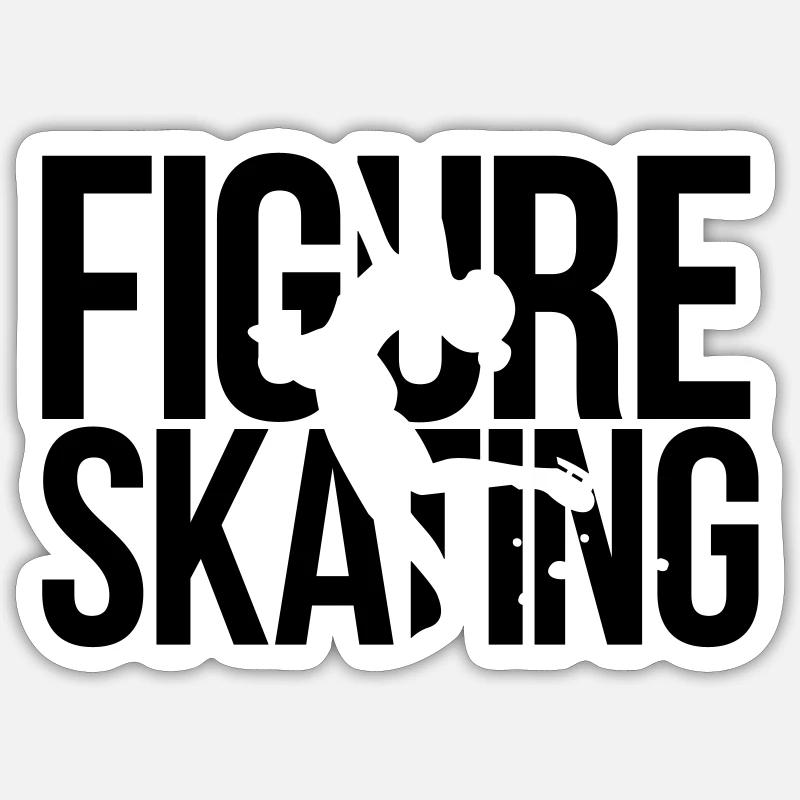 figure skating - Sticker size S (10 x 10 cm) - white matte