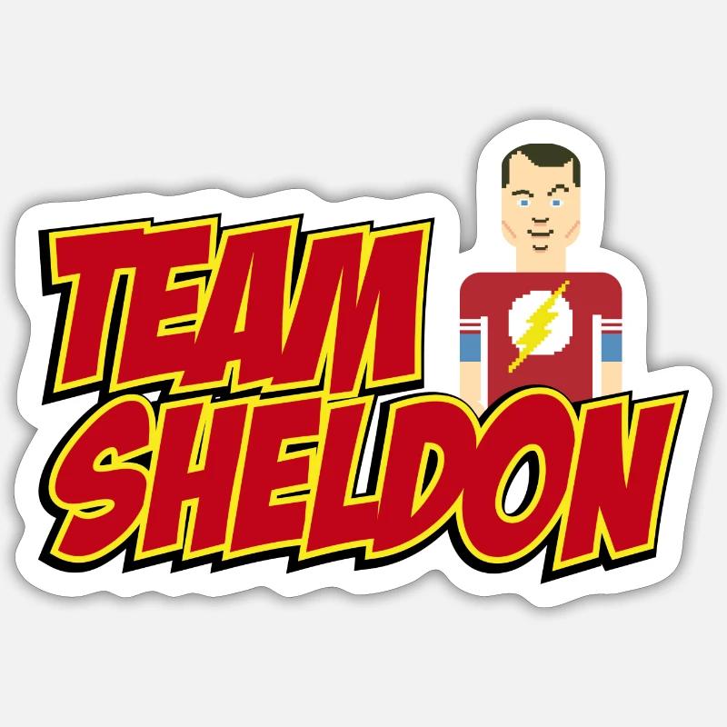 Team Sheldon Comic - Sticker Größe S (10 x 10 cm) - Mattweiß