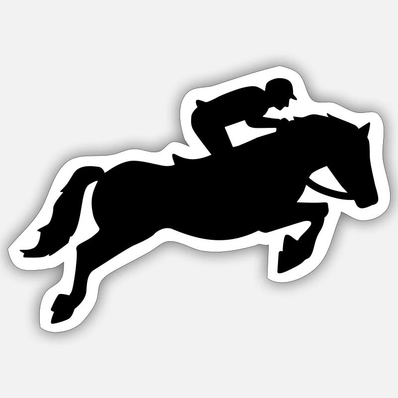 Springreiten Sticker Größe S (10 x 10 cm)