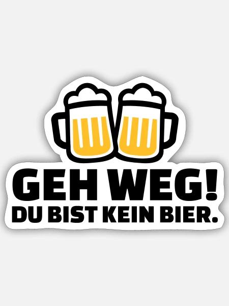 Bier - Sticker Größe S (10 x 10 cm) - Mattweiß