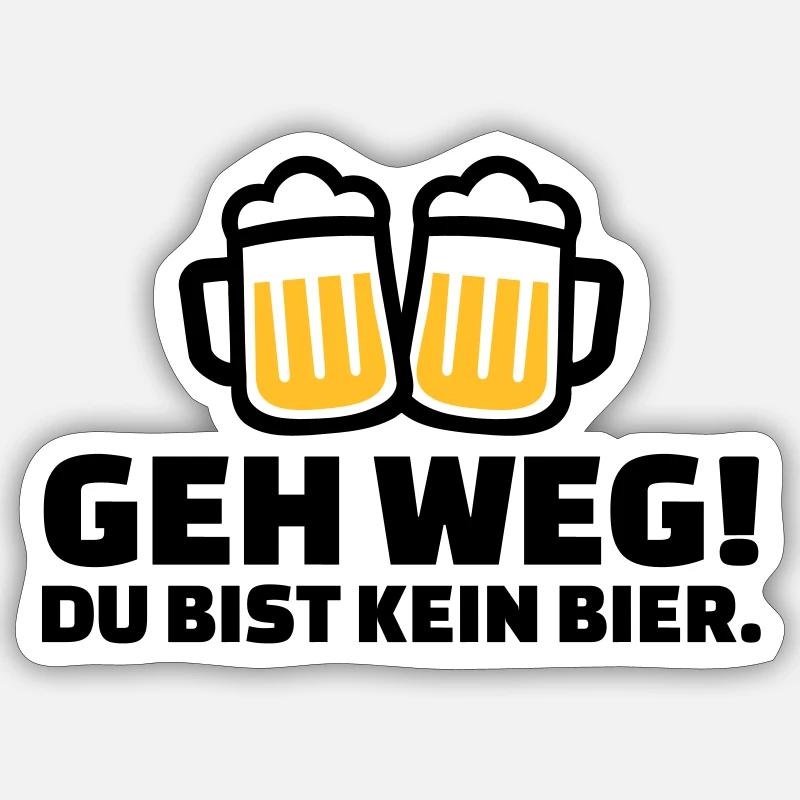Bier - Sticker Größe S (10 x 10 cm) - Mattweiß