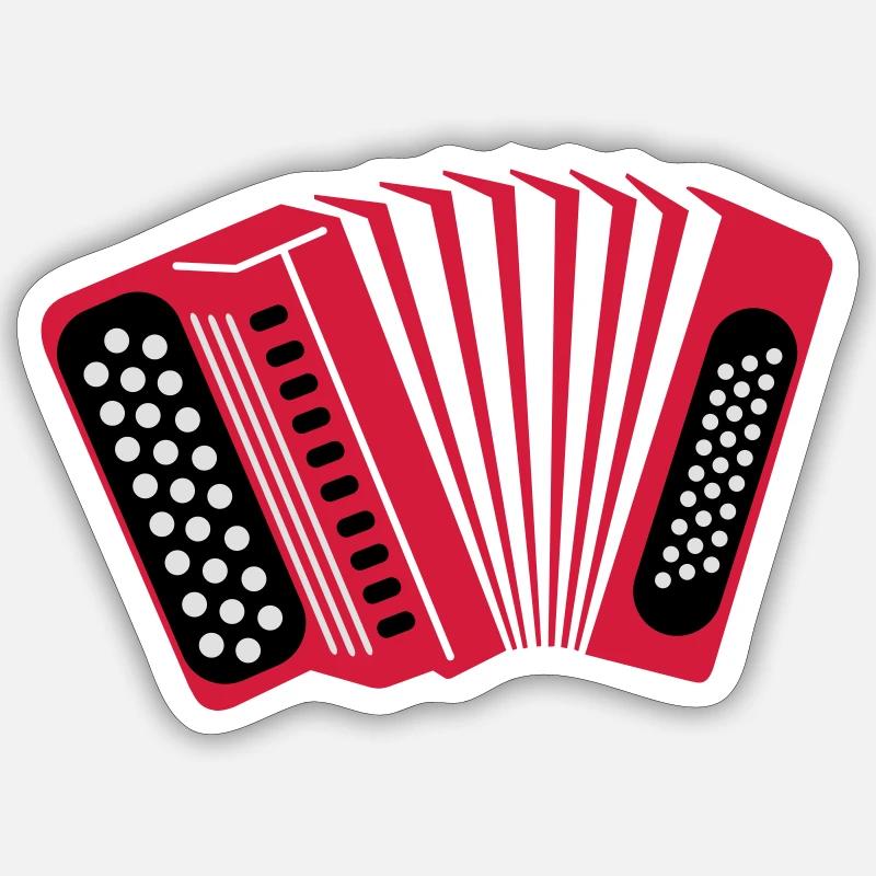 accordéon - Sticker taille S (10 x 10 cm) - blanc mat