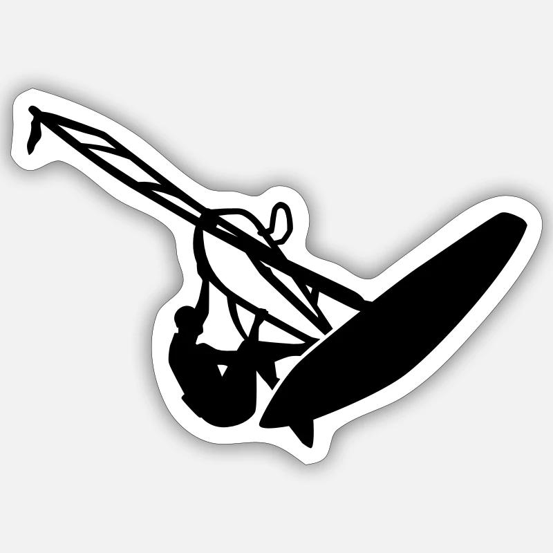 Windsurfen - Sticker Größe S (10 x 10 cm) - Mattweiß