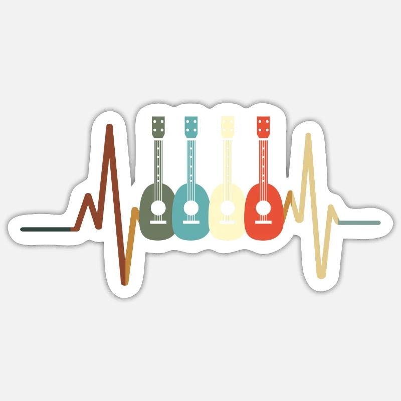 Ukulele - Sticker Größe S (10 x 10 cm) - Mattweiß