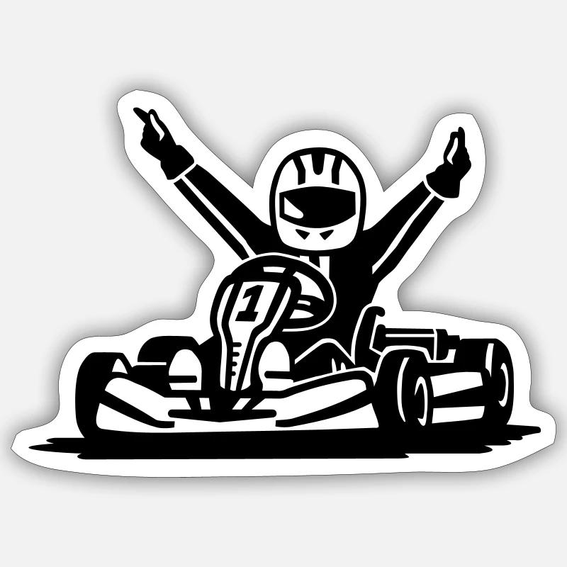 Kart - Sticker size S (10 x 10 cm) - white matte