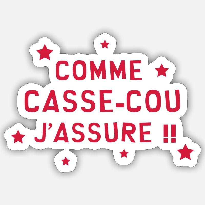 Casse-cou / Casse cou / Sport / Freestyle / Risque - Sticker taille S (10 x 10 cm) - blanc mat