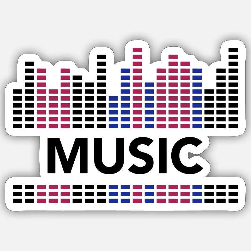 VIBRATIONS MUSICALES - Sticker taille S (10 x 10 cm) - blanc mat