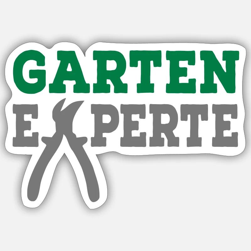 Garten Experte - Sticker Größe S (10 x 10 cm) - Mattweiß