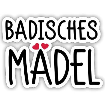 Badisches Mädel - Sticker Größe S (10 x 10 cm) - Mattweiß - Vorne