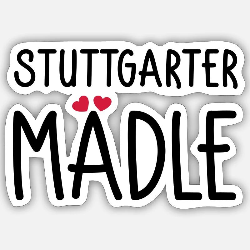 Stuttgarter Mädle - Sticker Größe S (10 x 10 cm) - Mattweiß
