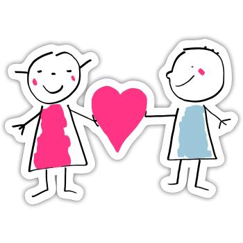 Love / Amour / Liebe Valentine's Day Valentinstag - Sticker size S (10 x 10 cm) - white matte - Front