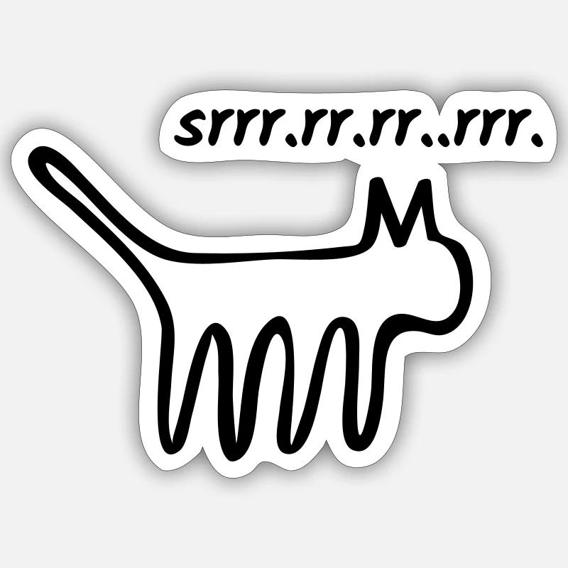 Purring cat Sticker size S (10 x 10 cm)