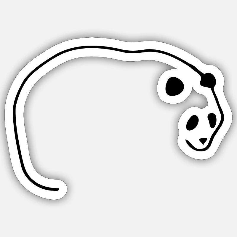 Lignes Panda - Sticker taille S (10 x 10 cm) - blanc mat