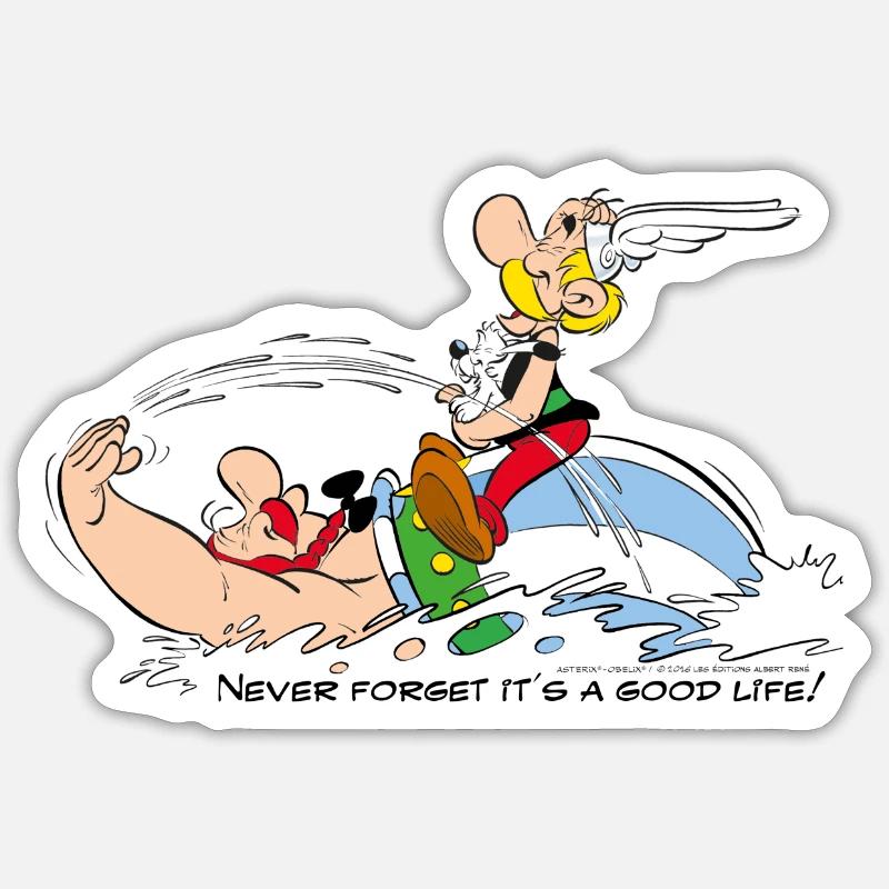 Asterix & Obelix - Never Forget It's A Good Life! - Sticker size S (10 x 10 cm) - white matte