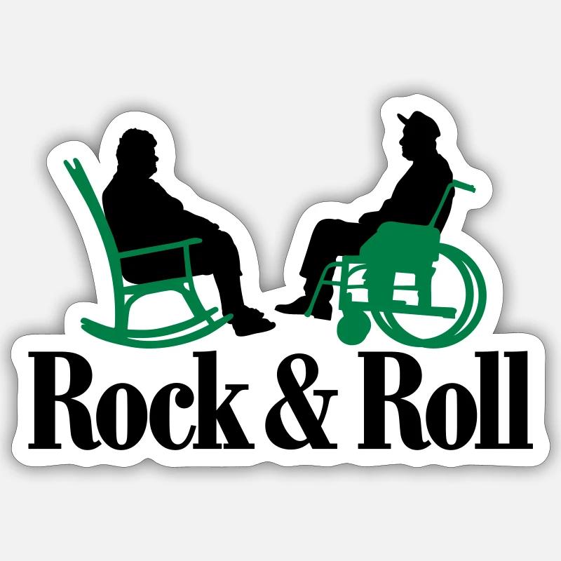 Rock n Roll 2clr New - Sticker taille S (10 x 10 cm) - blanc mat
