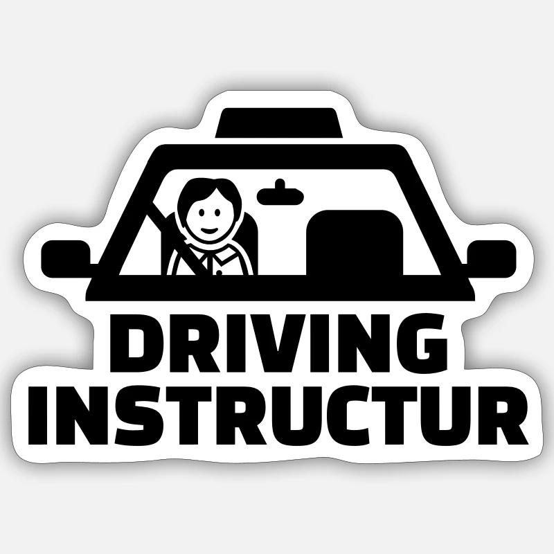 Fahrlehrer - Sticker Größe S (10 x 10 cm) - Mattweiß