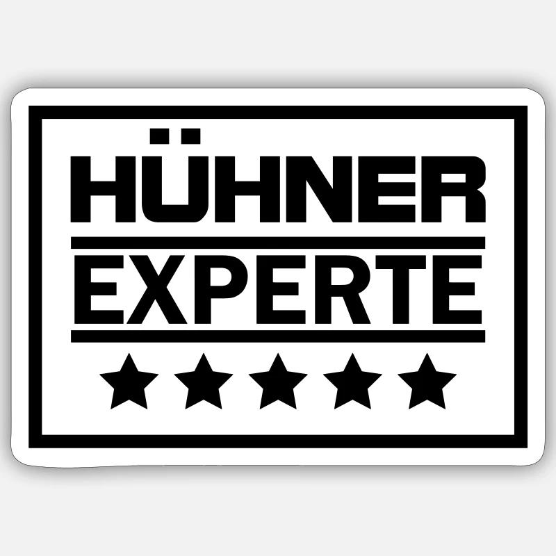 hühner experte Sticker Größe S (10 x 10 cm)