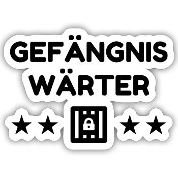 gardien de prison / surveillant / police / juge - Sticker taille S (10 x 10 cm) - blanc mat - Devant