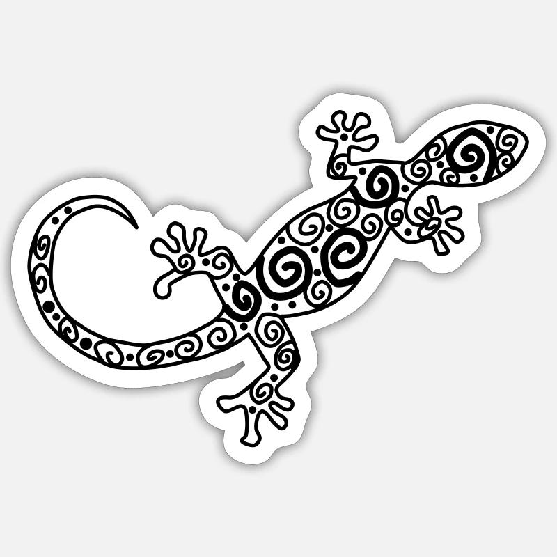 Salamander - Sticker Größe S (10 x 10 cm) - Mattweiß