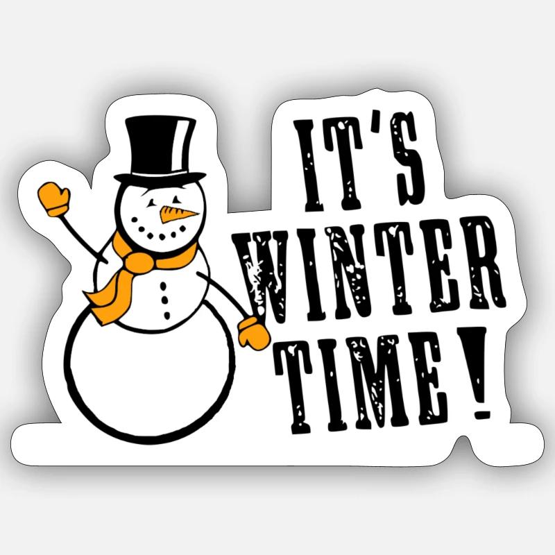 It's Winter Time - Sticker size S (10 x 10 cm) - white matte
