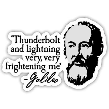 Galileo - Thunderbolt and lightning very... 2clr - Sticker Größe S (10 x 10 cm) - Mattweiß - Vorne