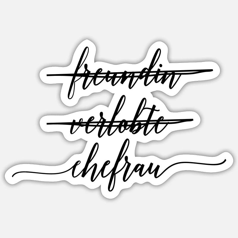 ehefrau - Sticker Größe S (10 x 10 cm) - Mattweiß