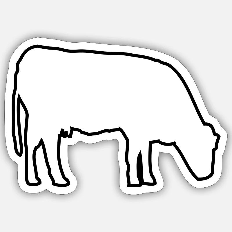kuh - Sticker Größe S (10 x 10 cm) - Mattweiß