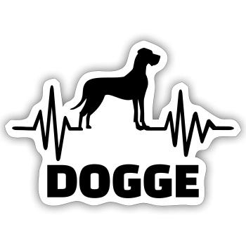 Dogge - Sticker Größe S (10 x 10 cm) - Mattweiß - Vorne