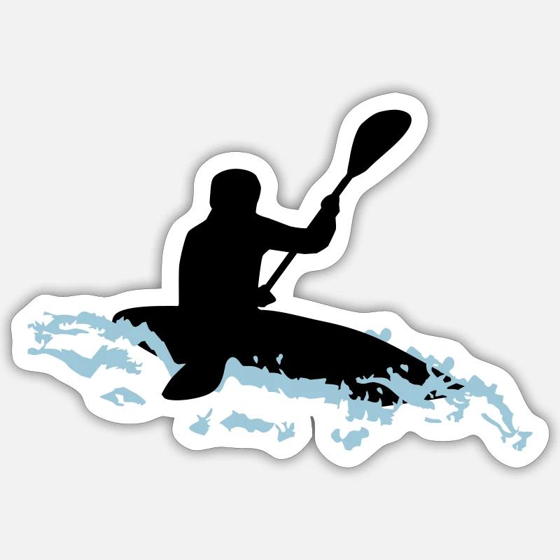 Whitewater kayaking - Sticker taille S (10 x 10 cm) - blanc mat