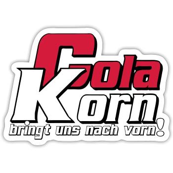 Korn , Party , Cola Korn bringt uns nach vorn(25) - Sticker Größe S (10 x 10 cm) - Mattweiß - Vorne
