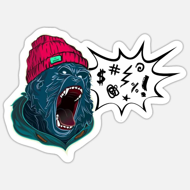 Gorille $@#© Sticker taille S (10 x 10 cm)