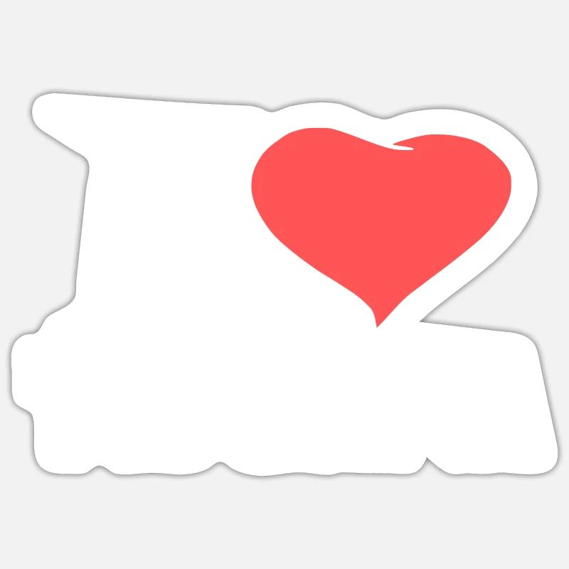 J'aime tijuana - Sticker taille S (10 x 10 cm) - blanc mat