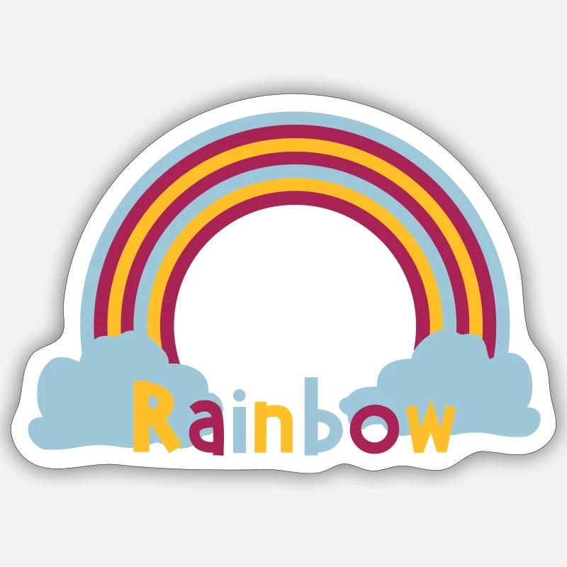 Regenbogen - Sticker Größe S (10 x 10 cm) - Mattweiß