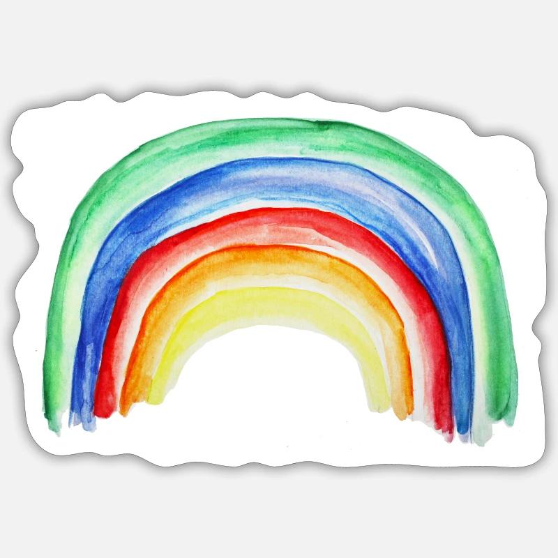 rainbow regenbogen - Sticker Größe S (10 x 10 cm) - Mattweiß