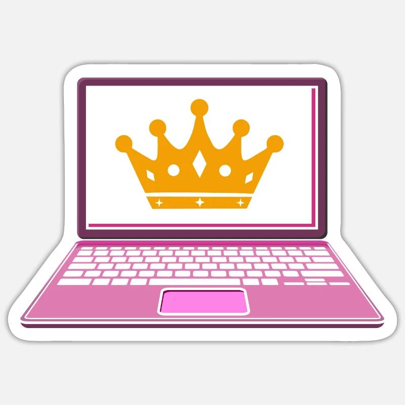 Computer Krone Königin Programmiererin - Sticker Größe S (10 x 10 cm) - Mattweiß