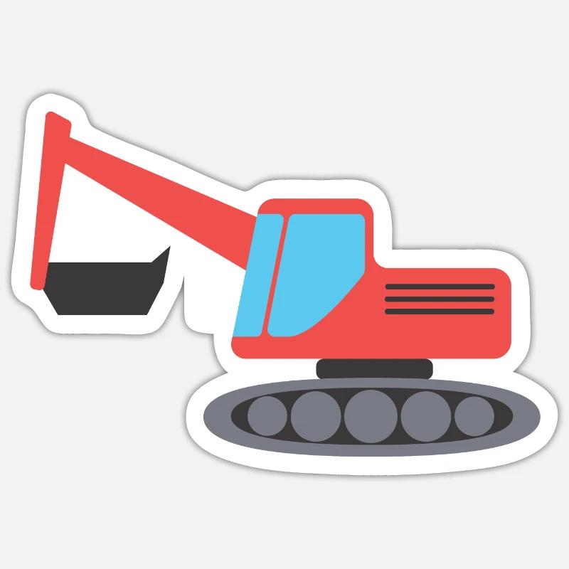 Excavator - Sticker size S (10 x 10 cm) - white matte