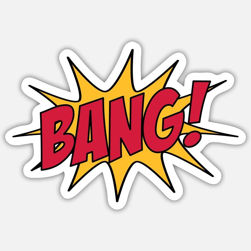 BANG! - Sticker Größe S (10 x 10 cm) - Mattweiß