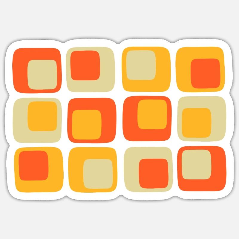 70s Pattern - Sticker size S (10 x 10 cm) - white matte