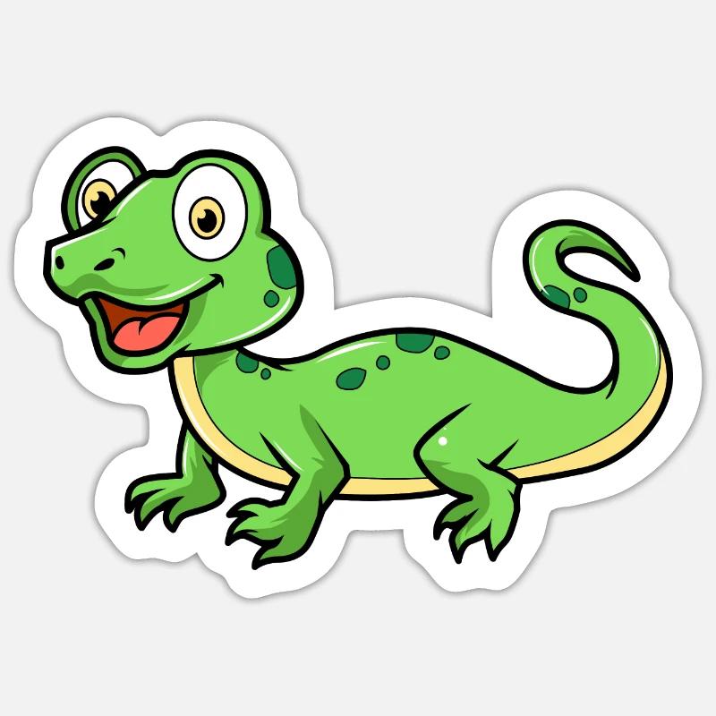 lézard - Sticker taille S (10 x 10 cm) - blanc mat
