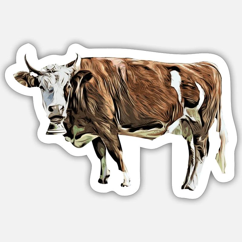 Kuh - Sticker Größe S (10 x 10 cm) - Mattweiß
