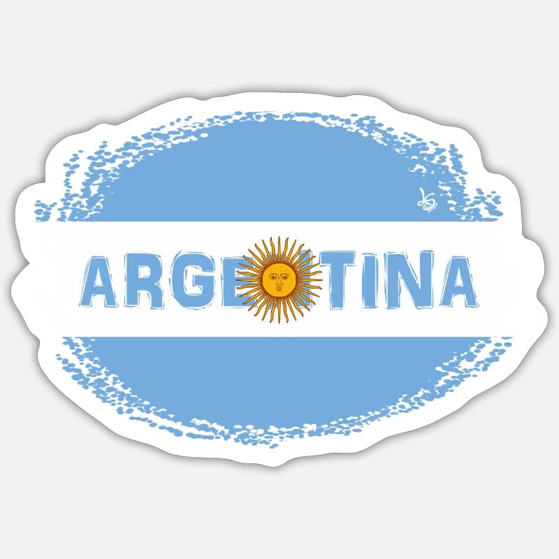 Argentinien flag2 - Sticker Größe S (10 x 10 cm) - Mattweiß